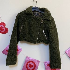 GREEN CROPPED COALITION JACKET S